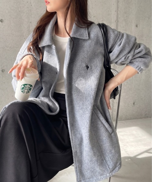 U.S. POLO ASSN.(ユーエスポロアッスン)の「U.S. POLO ASSN. フリース素材 コーチジャケット(ブルゾン・レディース・グレー/ベージュ/ネイビー/ブラック・M/L)」の3枚目の写真