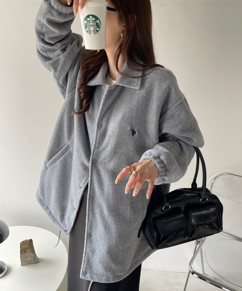U.S. POLO ASSN.(ユーエスポロアッスン)の「U.S. POLO ASSN. フリース素材 コーチジャケット(ブルゾン・レディース・グレー/ベージュ/ネイビー/ブラック・M/L)」の7枚目の写真