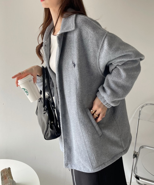 U.S. POLO ASSN.(ユーエスポロアッスン)の「U.S. POLO ASSN. フリース素材 コーチジャケット(ブルゾン・レディース・グレー/ベージュ/ネイビー/ブラック・M/L)」の8枚目の写真