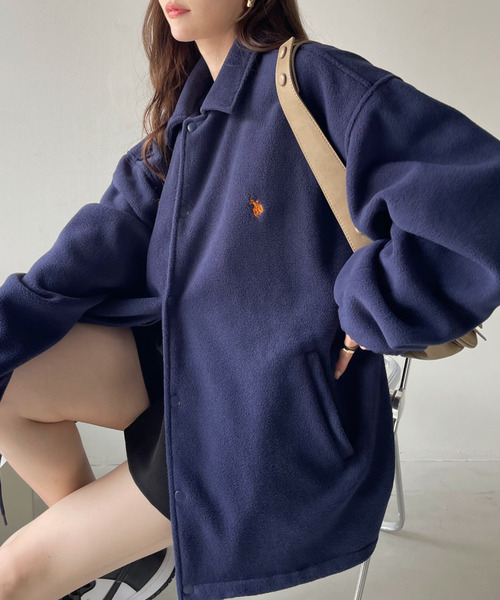 U.S. POLO ASSN.(ユーエスポロアッスン)の「U.S. POLO ASSN. フリース素材 コーチジャケット(ブルゾン・レディース・グレー/ベージュ/ネイビー/ブラック・M/L)」の12枚目の写真