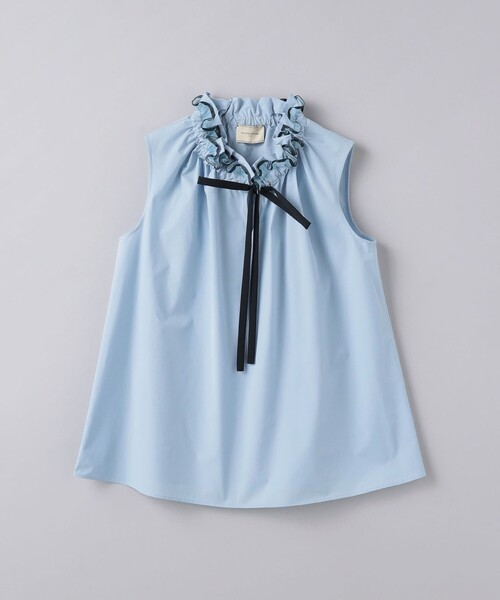 た*い様 UNITED ARROWS ネイビー フリル ノースリーブ オーガンジーフリル ノースリーブブラウス