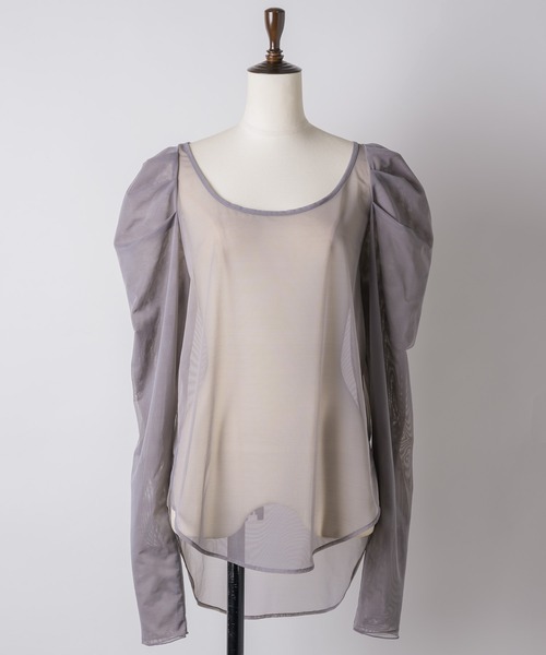 【セール】タックパフスリーブチュールTOPS（シャツ/ブラウス）｜LA BELLE ETUDE（ラベルエチュード） 6,732円