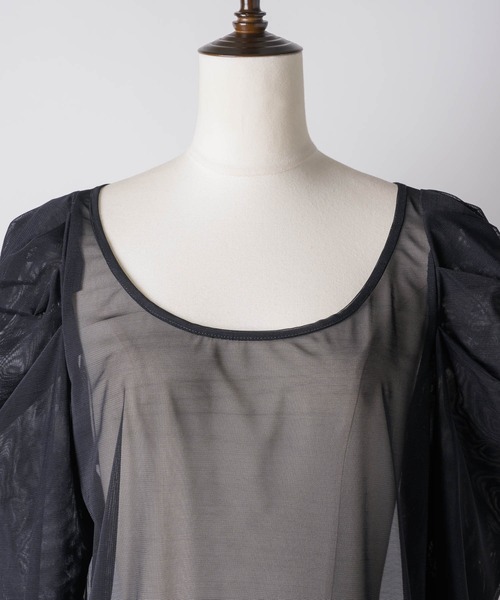 【セール】タックパフスリーブチュールTOPS（シャツ/ブラウス）｜LA BELLE ETUDE（ラベルエチュード）