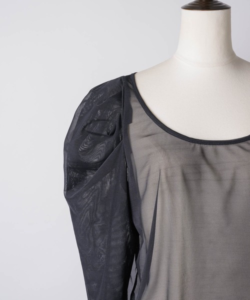 【セール】タックパフスリーブチュールTOPS（シャツ/ブラウス）｜LA BELLE ETUDE（ラベルエチュード）