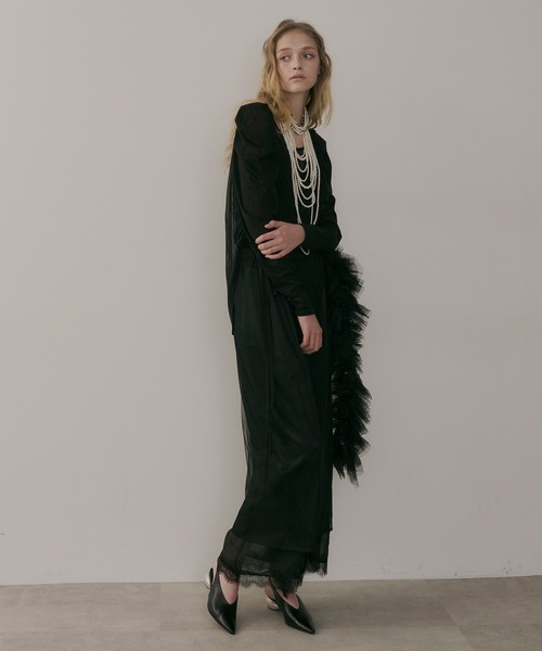 【セール】タックパフスリーブチュールTOPS（シャツ/ブラウス）｜LA BELLE ETUDE（ラベルエチュード）