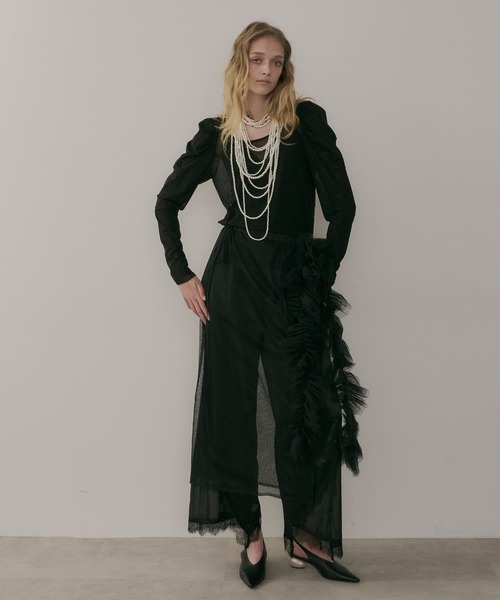 【セール】タックパフスリーブチュールTOPS（シャツ/ブラウス）｜LA BELLE ETUDE（ラベルエチュード）