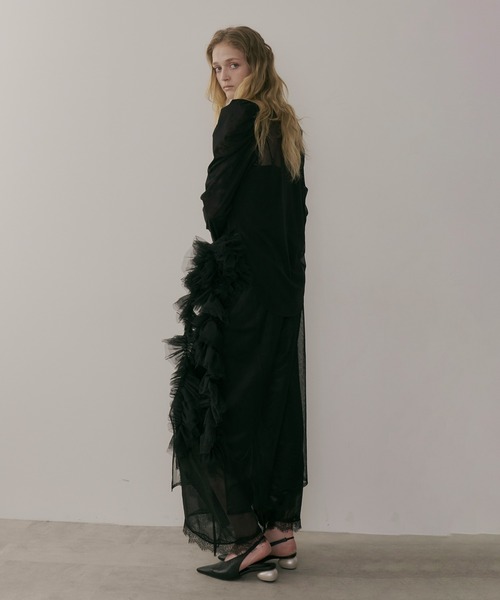 【セール】タックパフスリーブチュールTOPS（シャツ/ブラウス）｜LA BELLE ETUDE（ラベルエチュード）