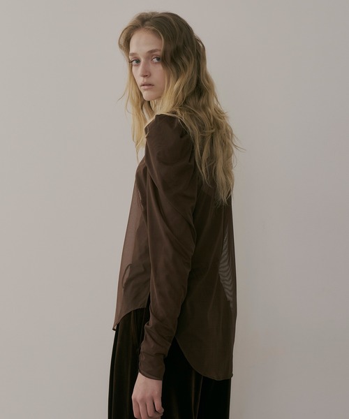 【セール】タックパフスリーブチュールTOPS（シャツ/ブラウス）｜LA BELLE ETUDE（ラベルエチュード）