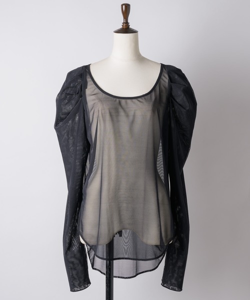 【セール】タックパフスリーブチュールTOPS（シャツ/ブラウス）｜LA BELLE ETUDE（ラベルエチュード）