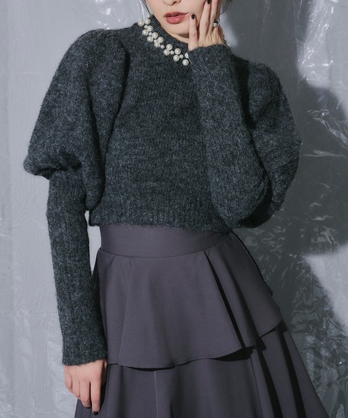 VIOLETTA（ヴィオレッタ）の「パールモヘアライクニットトップス