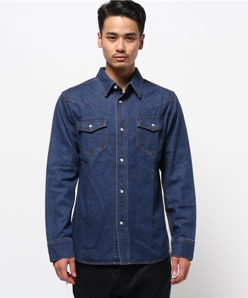 CIAOPANIC（チャオパニック）の「【Ciaopanic】　デニムレギュラーカラーSH（シャツ/ブラウス・メンズ・インディゴブルー/ブルー・LARGE/MEDIUM）」の3枚目の写真