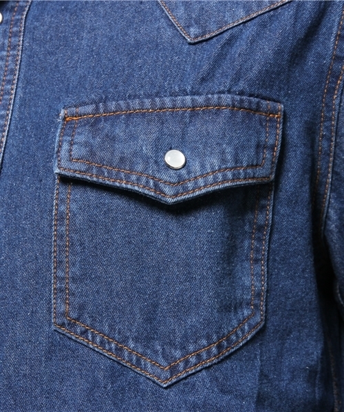 CIAOPANIC（チャオパニック）の「【Ciaopanic】　デニムレギュラーカラーSH（シャツ/ブラウス・メンズ・インディゴブルー/ブルー・LARGE/MEDIUM）」の8枚目の写真
