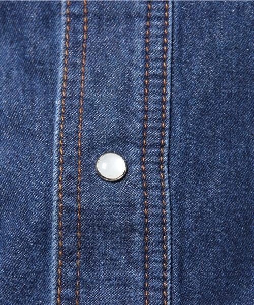 CIAOPANIC（チャオパニック）の「【Ciaopanic】　デニムレギュラーカラーSH（シャツ/ブラウス・メンズ・インディゴブルー/ブルー・LARGE/MEDIUM）」の10枚目の写真