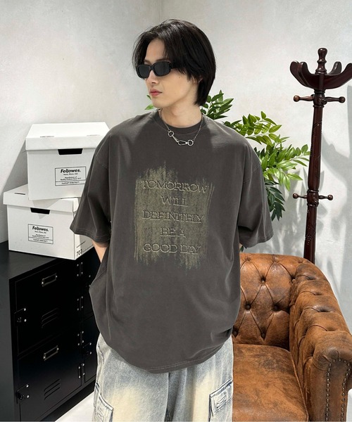 sedacle（セダクル）の「ピグメントロゴT（Tシャツ/カットソー・メンズ・チャコールグレー/ブラウン・SMALL/MEDIUM/LARGE）」の10枚目の写真