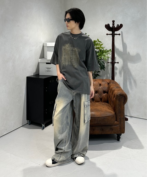 sedacle（セダクル）の「ピグメントロゴT（Tシャツ/カットソー・メンズ・チャコールグレー/ブラウン・SMALL/MEDIUM/LARGE）」の12枚目の写真