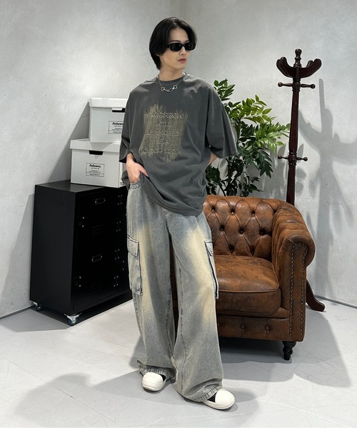 sedacle（セダクル）の「ピグメントロゴT（Tシャツ/カットソー・メンズ・チャコールグレー/ブラウン・SMALL/MEDIUM/LARGE）」の13枚目の写真