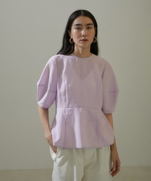 「SALON adam et rope'」 半袖ブラウス FREE ラベンダー レディース SALON adam et rope'｜リネンスキッパーギャザーブラウス[GENTLE
