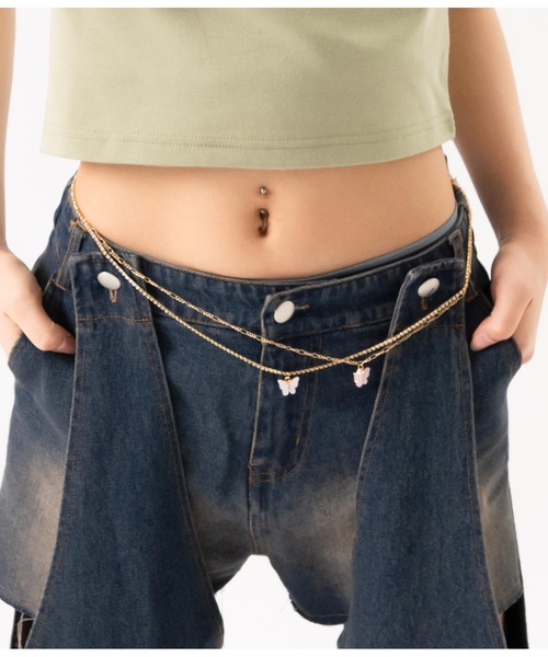 ANAP GｉRL（アナップガール）の「【ティーンズライン】バタフライチェーンベルト2個SET（ベルト・キッズ・ゴールド・FREE）」の11枚目の写真