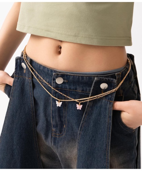ANAP GｉRL（アナップガール）の「【ティーンズライン】バタフライチェーンベルト2個SET（ベルト・キッズ・ゴールド・FREE）」の12枚目の写真