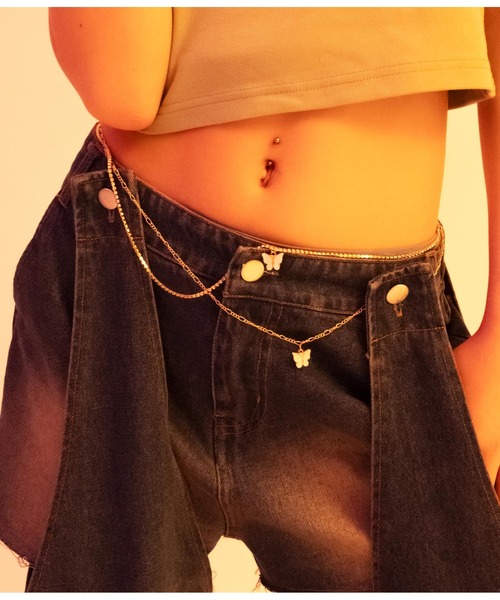 ANAP GｉRL（アナップガール）の「【ティーンズライン】バタフライチェーンベルト2個SET（ベルト・キッズ・ゴールド・FREE）」の3枚目の写真