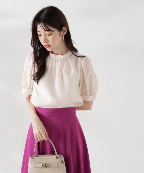 PROPORTION BODY DRESSING(プロポーションボディドレッシング)の「袖パール付きブラウス / 1214210805(シャツ/ブラウス・レディース・ホワイト系その他/ベージュ/ブラック・FREE)」の22枚目の写真