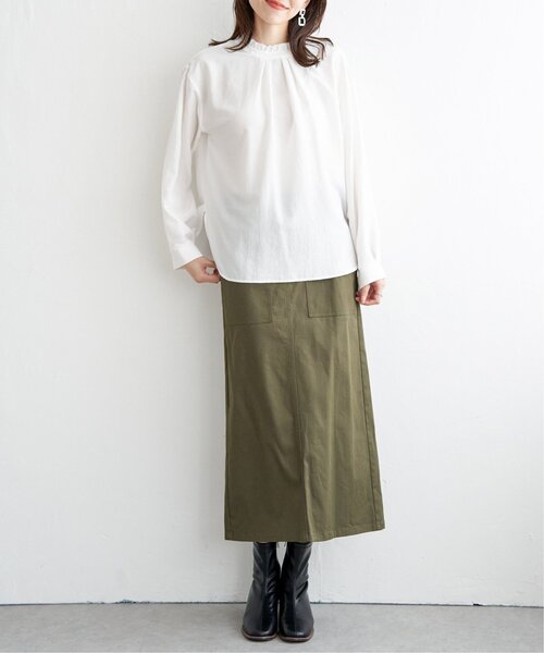 ikka（イッカ）の「【雑誌InRed web10月号掲載】襟フリル2WAYブラウス（シャツ/ブラウス・レディース・ダークグリーン/チャコールグレー/その他1/マジェンタ/オフホワイト・M/L/S）」の22枚目の写真