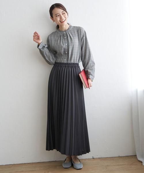 ikka（イッカ）の「【雑誌InRed web10月号掲載】襟フリル2WAYブラウス（シャツ/ブラウス・レディース・ダークグリーン/チャコールグレー/その他1/マジェンタ/オフホワイト・M/L/S）」の17枚目の写真