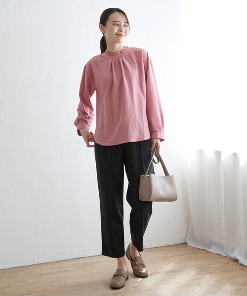 ikka（イッカ）の「【雑誌InRed web10月号掲載】襟フリル2WAYブラウス（シャツ/ブラウス・レディース・ダークグリーン/チャコールグレー/その他1/マジェンタ/オフホワイト・M/L/S）」の15枚目の写真