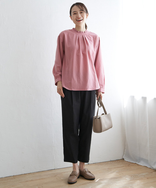 ikka（イッカ）の「【雑誌InRed web10月号掲載】襟フリル2WAYブラウス（シャツ/ブラウス・レディース・ダークグリーン/チャコールグレー/その他1/マジェンタ/オフホワイト・M/L/S）」の16枚目の写真