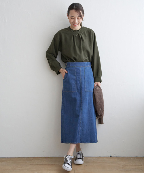 ikka（イッカ）の「【雑誌InRed web10月号掲載】襟フリル2WAYブラウス（シャツ/ブラウス・レディース・ダークグリーン/チャコールグレー/その他1/マジェンタ/オフホワイト・M/L/S）」の10枚目の写真