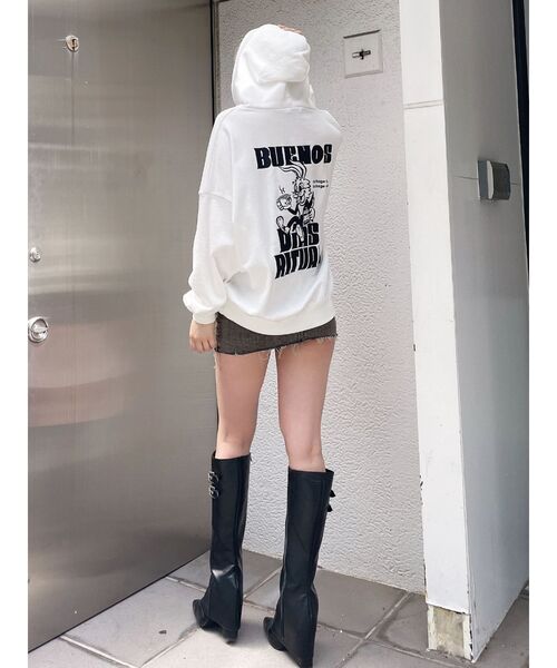 GYDA（ジェイダ）の「COFFEE BUNNY BIGスウェットパーカー（スウェット・レディース・ブラック/ベージュ/ピンク/グレー/オフホワイト・FREE）」の19枚目の写真