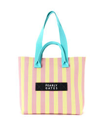 PEARLY GATES ストライプトートバッグ ネイビー×ホワイト PEARLY GATES 【新品】パーリーゲイツ カートバッグ 白×ネイビー