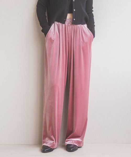 A part by（アパートバイ）の「ベロアイージーパンツ（その他パンツ・レディース・ブラック/ピンク系その他2・FREE）」の5枚目の写真