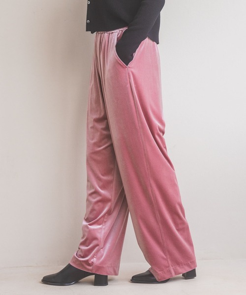 A part by（アパートバイ）の「ベロアイージーパンツ（その他パンツ・レディース・ブラック/ピンク系その他2・FREE）」の6枚目の写真