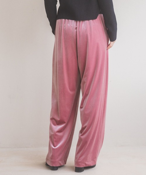 A part by（アパートバイ）の「ベロアイージーパンツ（その他パンツ・レディース・ブラック/ピンク系その他2・FREE）」の7枚目の写真