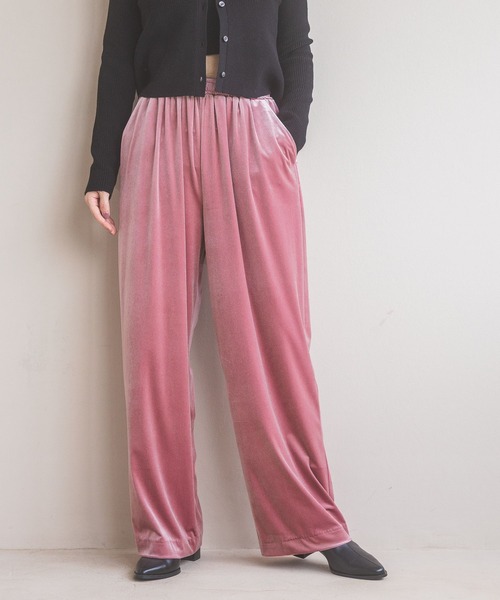 A part by（アパートバイ）の「ベロアイージーパンツ（その他パンツ・レディース・ブラック/ピンク系その他2・FREE）」の8枚目の写真
