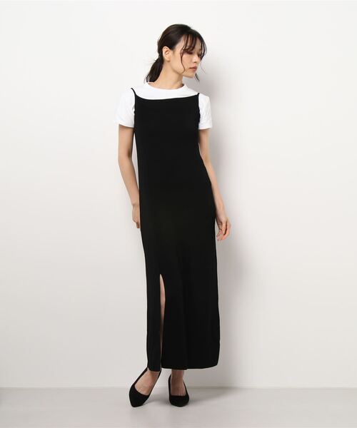 AMERI アメリ　ブラック　ドレス　ワンピース TRICOT TIE SET DRESS（ワンピース）｜Ameri（アメリ）の