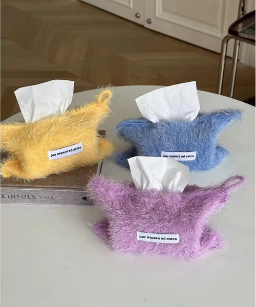 Sowel. / ソエル 】 シャギー ニット ティッシュ ケース #（収納グッズ