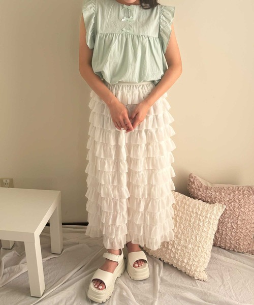 frunco(フランコ)の「【ZOZO限定】フロントリボンAラインブラウス(シャツ/ブラウス・レディース・ホワイト/ピンク/グリーン/アイボリー・FREE)」の20枚目の写真