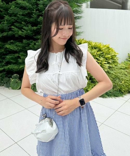 frunco(フランコ)の「【ZOZO限定】フロントリボンAラインブラウス(シャツ/ブラウス・レディース・ホワイト/ピンク/グリーン/アイボリー・FREE)」の13枚目の写真