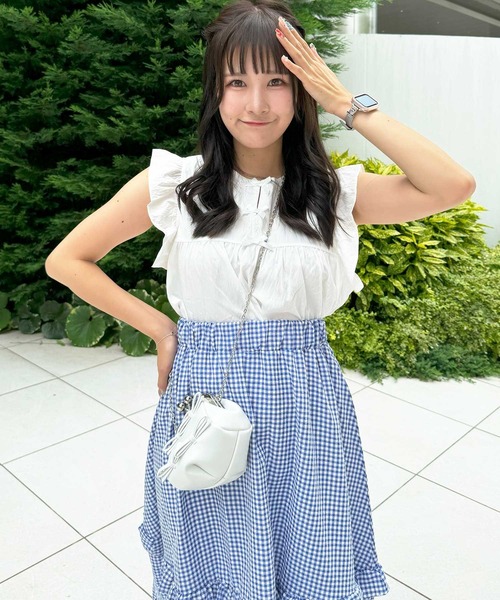 frunco(フランコ)の「【ZOZO限定】フロントリボンAラインブラウス(シャツ/ブラウス・レディース・ホワイト/ピンク/グリーン/アイボリー・FREE)」の8枚目の写真