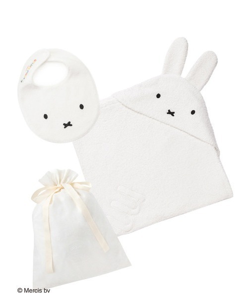 Miffy（ ミッフィー）の「【ラッピング済み】【Dick Bruna】【BABY】ベビモコブランケット＆スタイセット（ベビーギフト・キッズ・ブラウン/オフホワイト・FREE）」の2枚目の写真