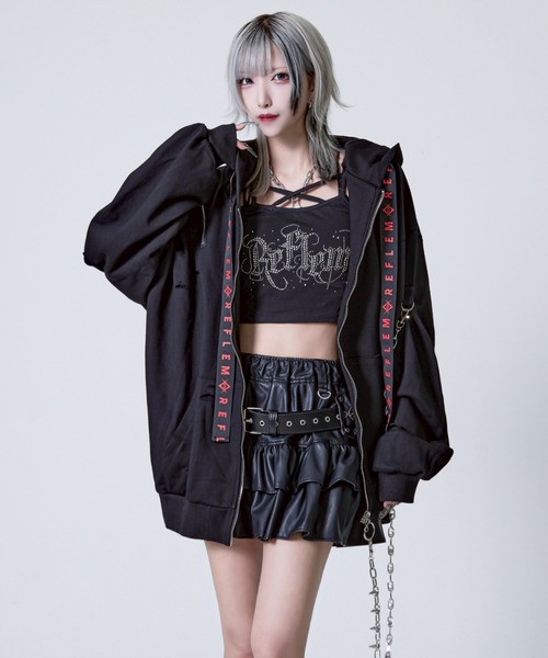 REFLEM【レフレム】弾丸ベルト付きフリルスカート REFLEM スカート 「REFLEM/レフレム」弾丸ベルト付きフリル
