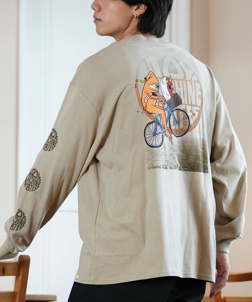 TOY　MACHINE（トイ　マシーン）の「【ムラサキスポーツ限定】TOY MACHINE/トイマシーン ロンT/長袖Tシャツ ビックシルエット バックプリント MTMFELT3（Tシャツ/カットソー・メンズ・サンドベージュ/ホワイト/ブラック・M/L/XL）」の3枚目の写真