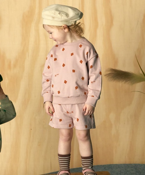 moimoln(モイモルン)の「【セットアップ】ベラトップス&4分丈 パンツ(セットアップ・キッズ・ピンク・100cm/110cm/120cm/130cm)」の1枚目の写真
