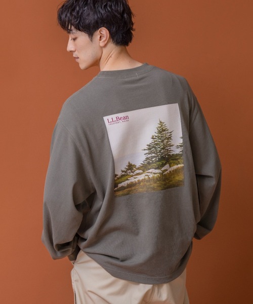 L.L.Bean(エルエルビーン)の「【JAPAN EDITION】ユニオン・カタログ・カバー・ロングスリーブ・ティ(Tシャツ/カットソー・メンズ・ホワイト/ライトグレー/グリーン系・MEDIUM/LARGE)」の3枚目の写真
