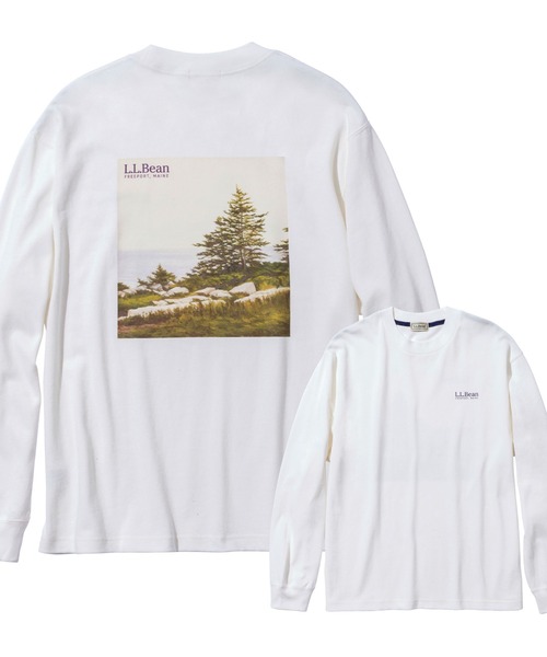 L.L.Bean(エルエルビーン)の「【JAPAN EDITION】ユニオン・カタログ・カバー・ロングスリーブ・ティ(Tシャツ/カットソー・メンズ・ホワイト/ライトグレー/グリーン系・MEDIUM/LARGE)」の4枚目の写真