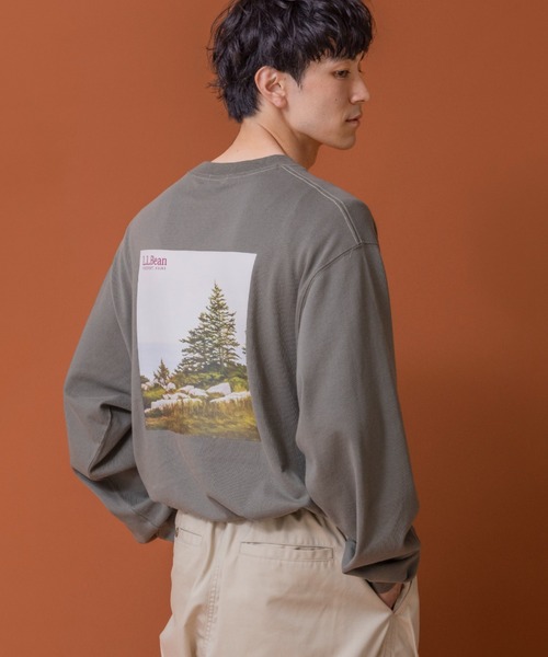L.L.Bean(エルエルビーン)の「【JAPAN EDITION】ユニオン・カタログ・カバー・ロングスリーブ・ティ(Tシャツ/カットソー・メンズ・ホワイト/ライトグレー/グリーン系・MEDIUM/LARGE)」の7枚目の写真
