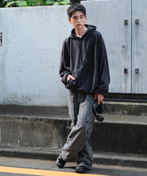 WEGO（ウィゴー）の「WEGO/アシッドウォッシュバルーンパーカー（パーカー・メンズ・ブルー系その他/ベージュ系その他/ブラック系その他/グレー系その他・LARGE/MEDIUM）」の12枚目の写真