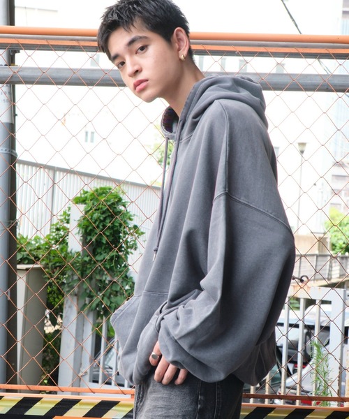 WEGO（ウィゴー）の「WEGO/アシッドウォッシュバルーンパーカー（パーカー・メンズ・ブルー系その他/ベージュ系その他/ブラック系その他/グレー系その他・LARGE/MEDIUM）」の11枚目の写真